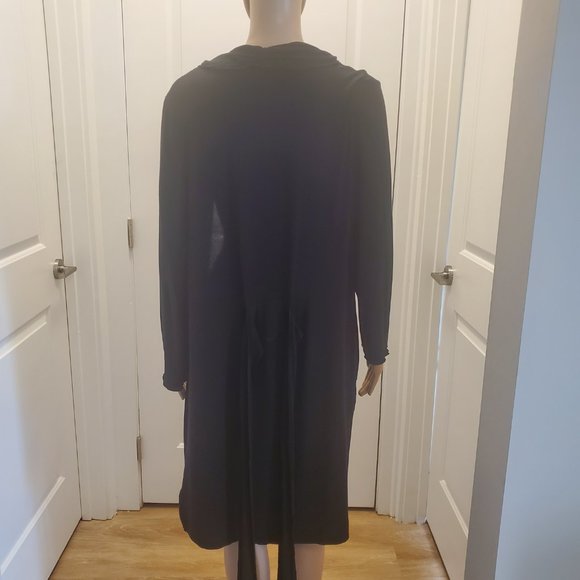 ARABELLA ROBE/ KIMONO IN BLACK W/ SASH & POCKETS- PETITE LARGE - Picture 3 of 7